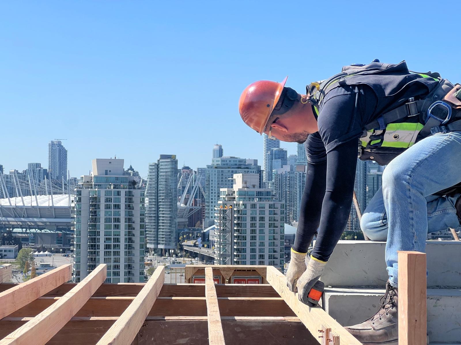 Skilled labor team working on site